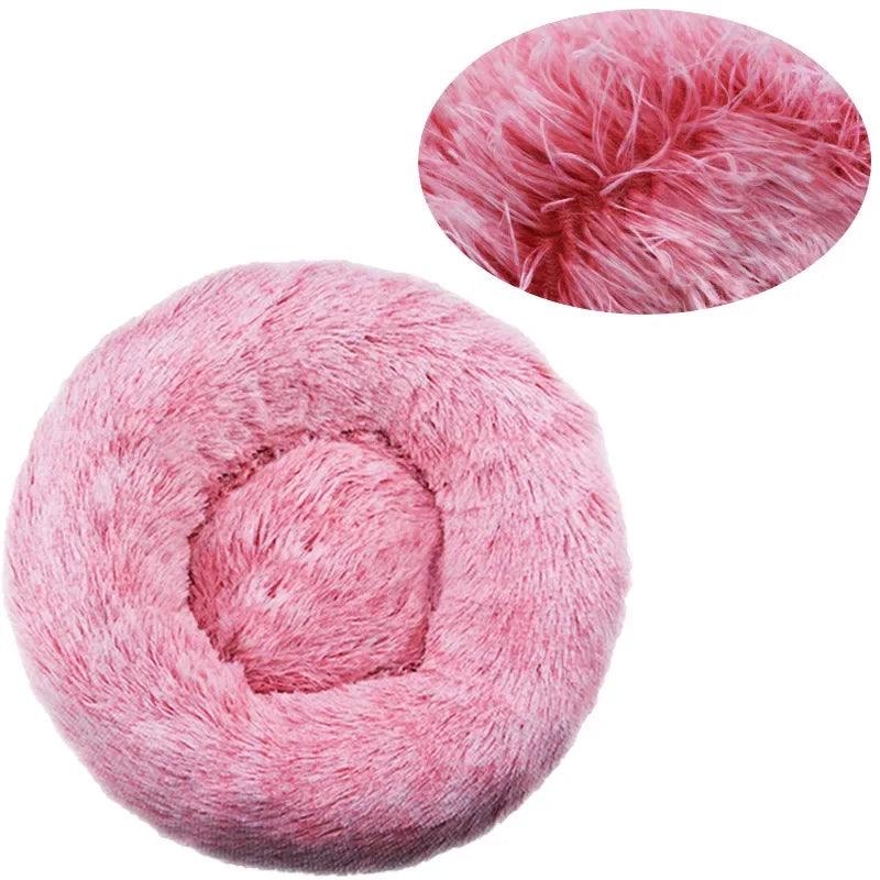 Round Plush Pet House Bed