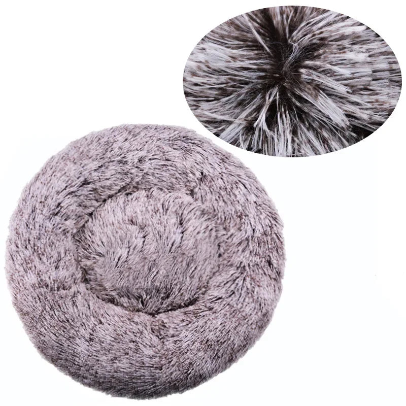 Round Plush Pet House Bed