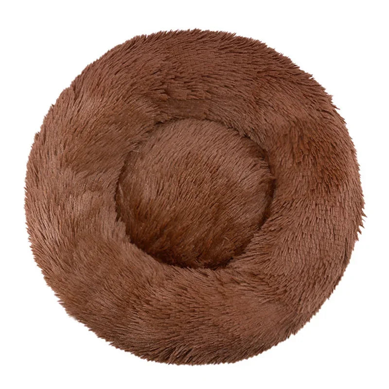 Round Plush Pet House Bed