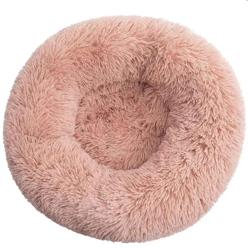 Round Plush Pet House Bed