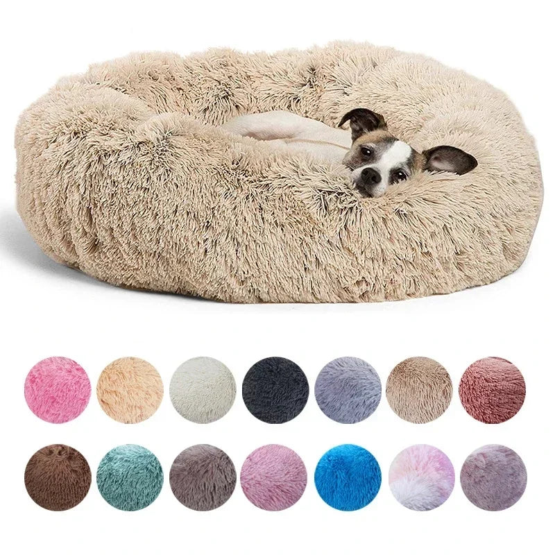 Round Plush Pet House Bed