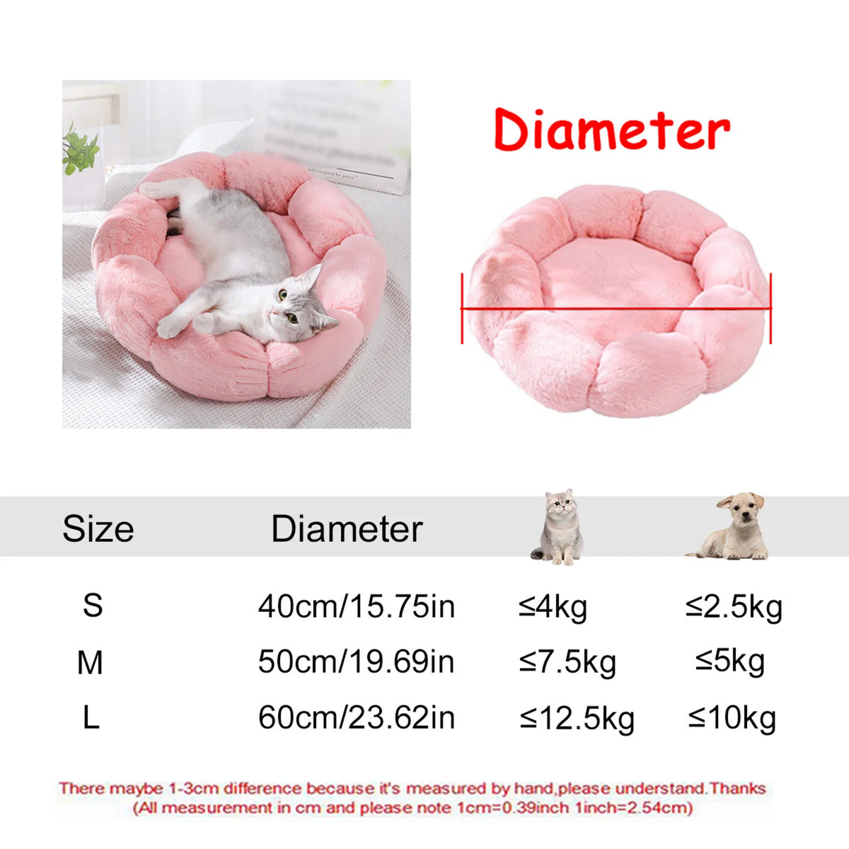 Round Plush Pet House Bed
