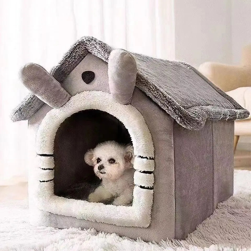 Warm All-Season Pet House Bed