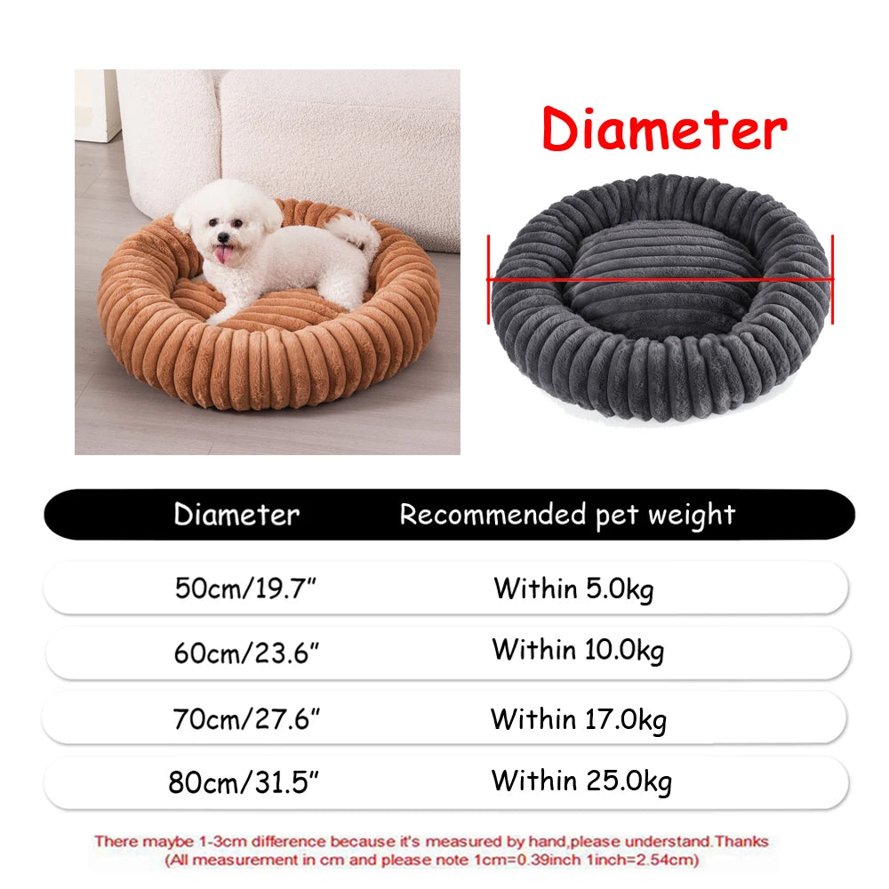 Round Plush Pet House Bed