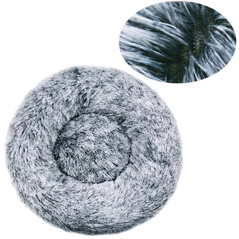 Round Plush Pet House Bed