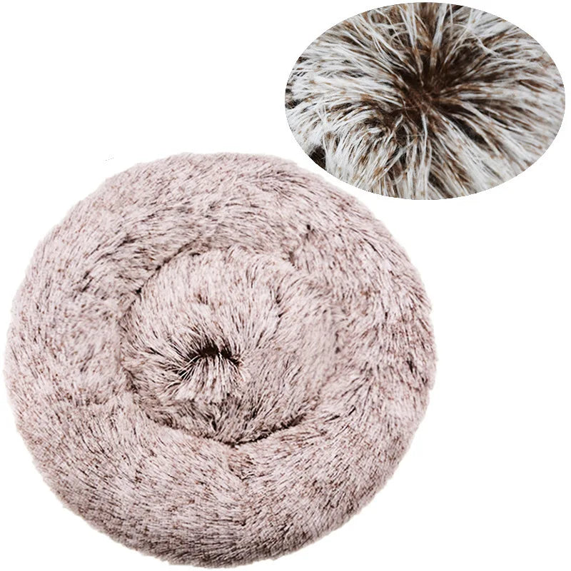 Round Plush Pet House Bed