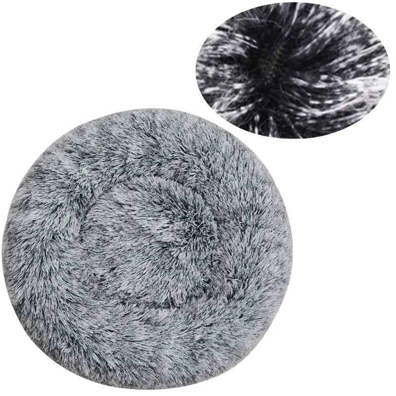 Round Plush Pet House Bed
