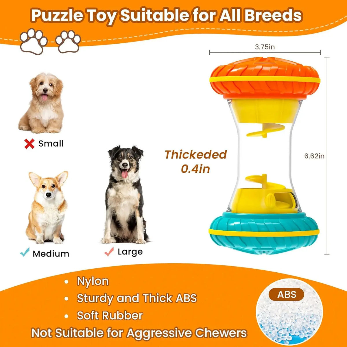 Dog Puzzle Treat Toy - White