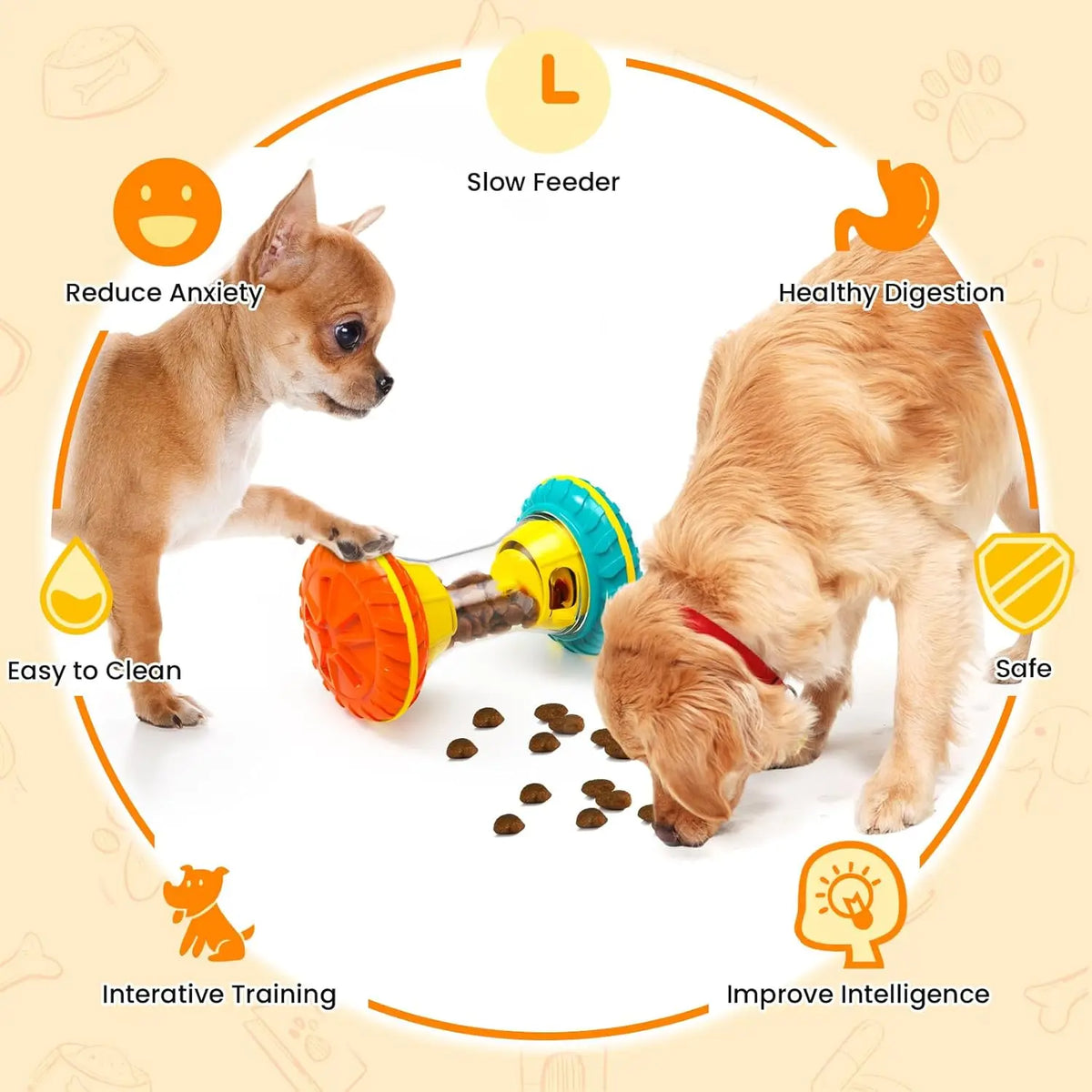 Dog Puzzle Treat Toy - White