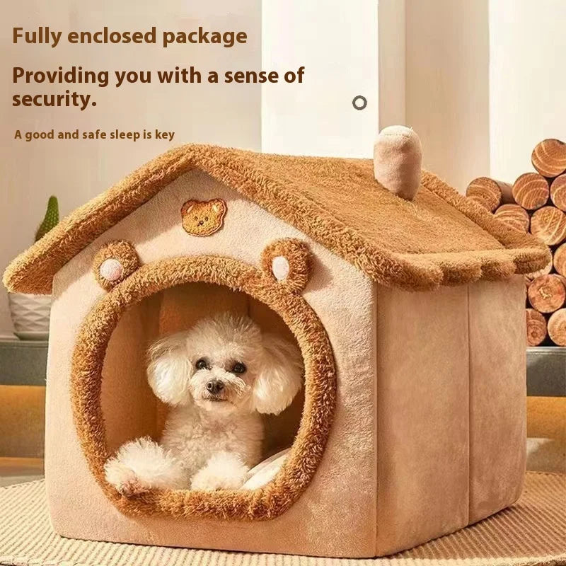 Warm All-Season Pet House Bed
