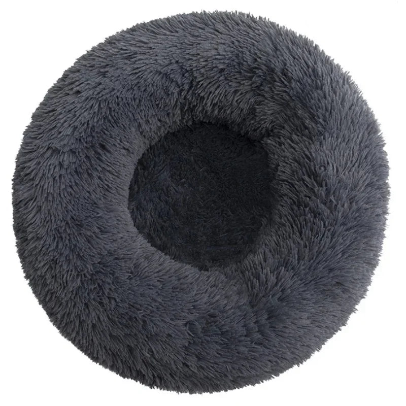 Round Plush Pet House Bed