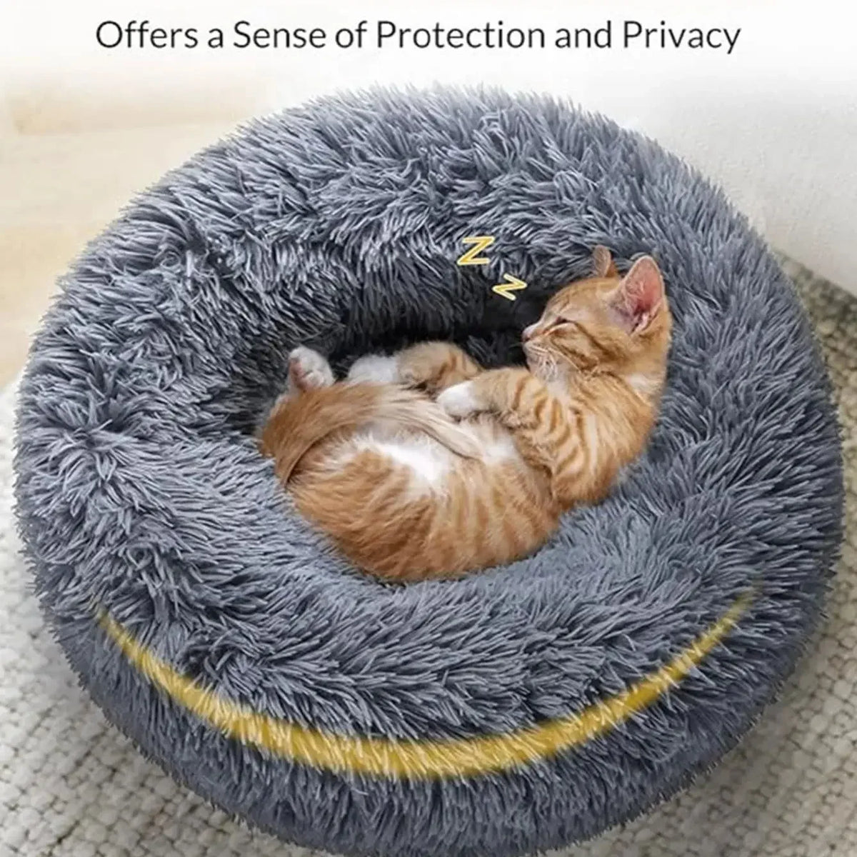 Round Plush Pet House Bed